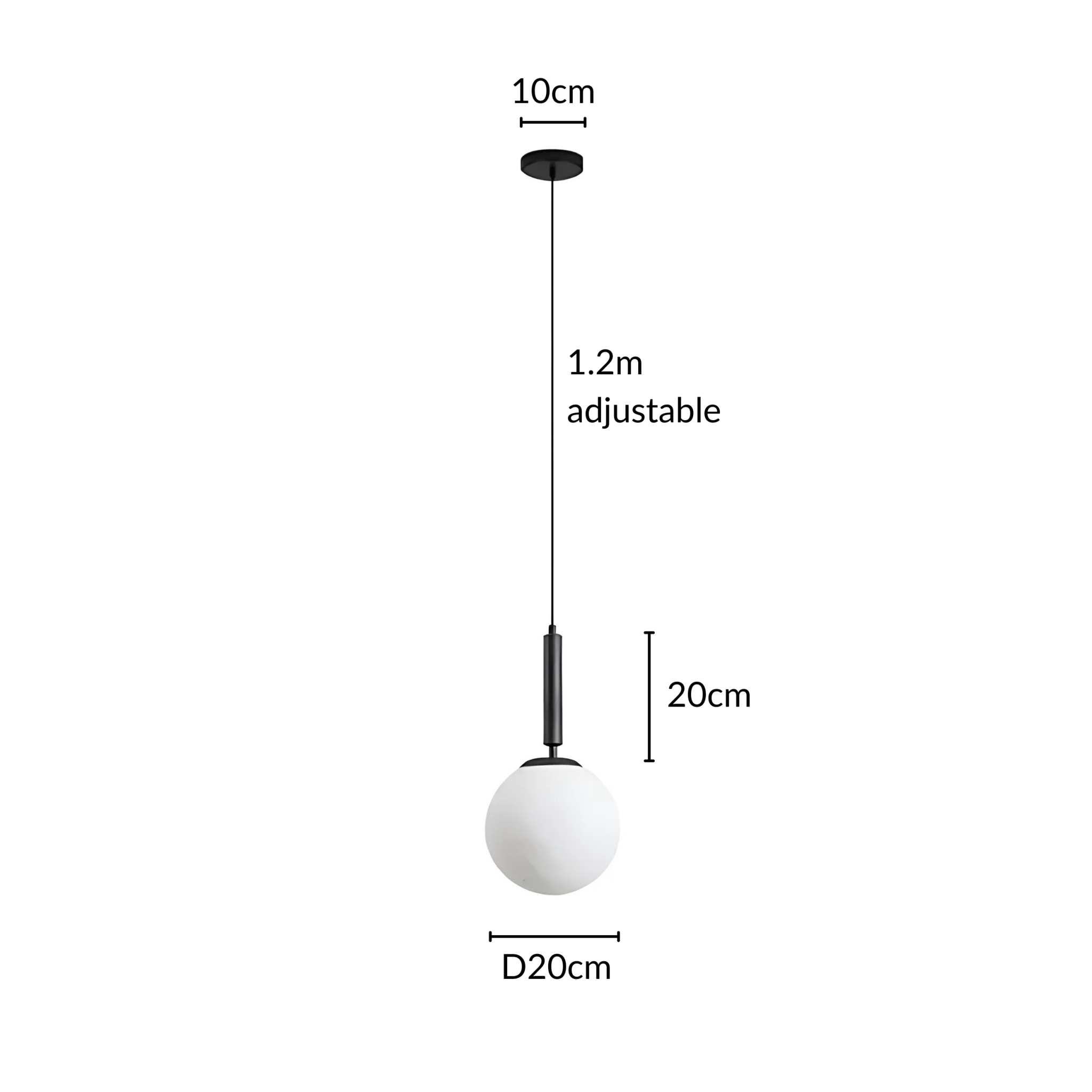 Freyza - BauerLight | Modern Black Glass Pendant Light for Kitchen Lighting