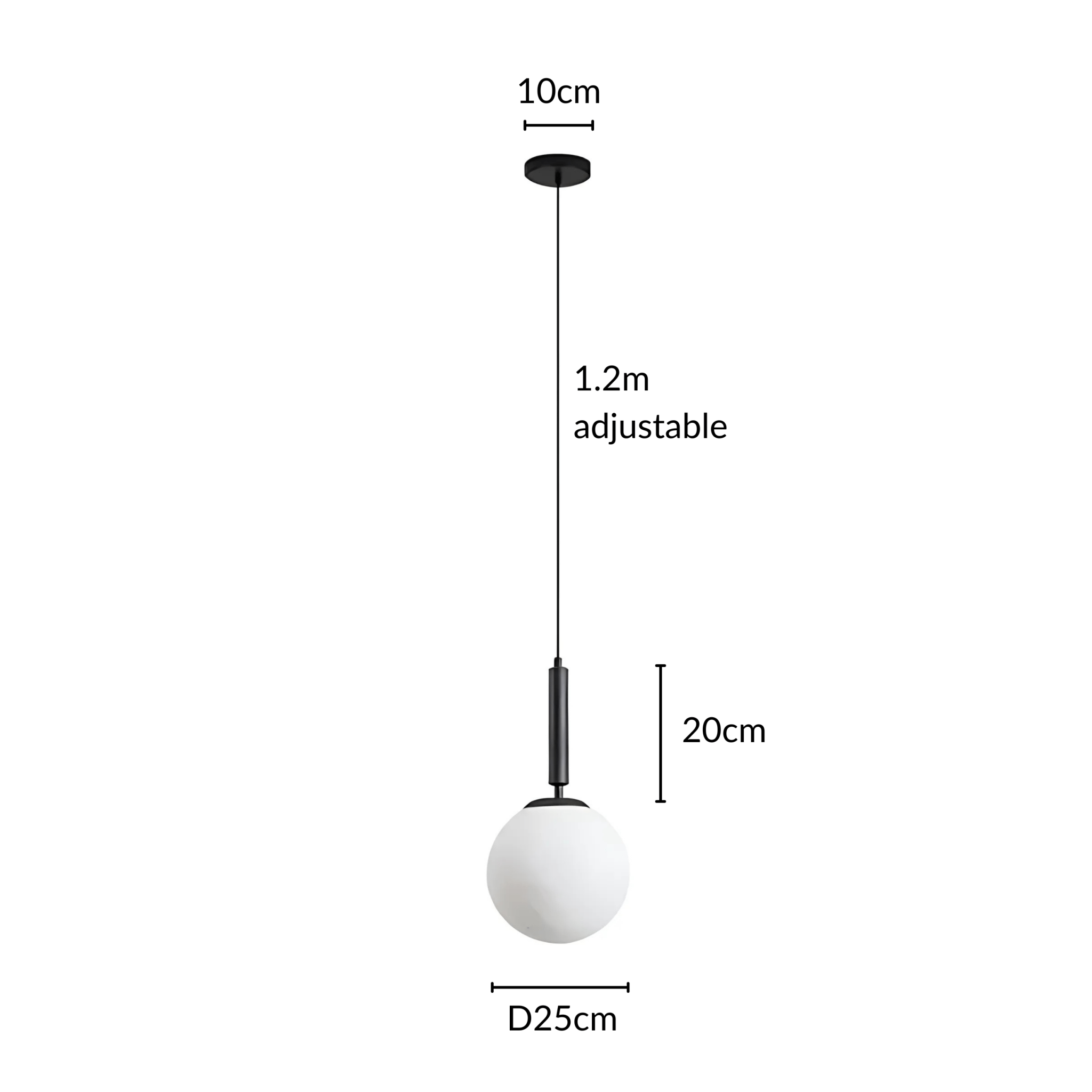 Freyza - BauerLight | Modern Black Glass Pendant Light for Kitchen Lighting