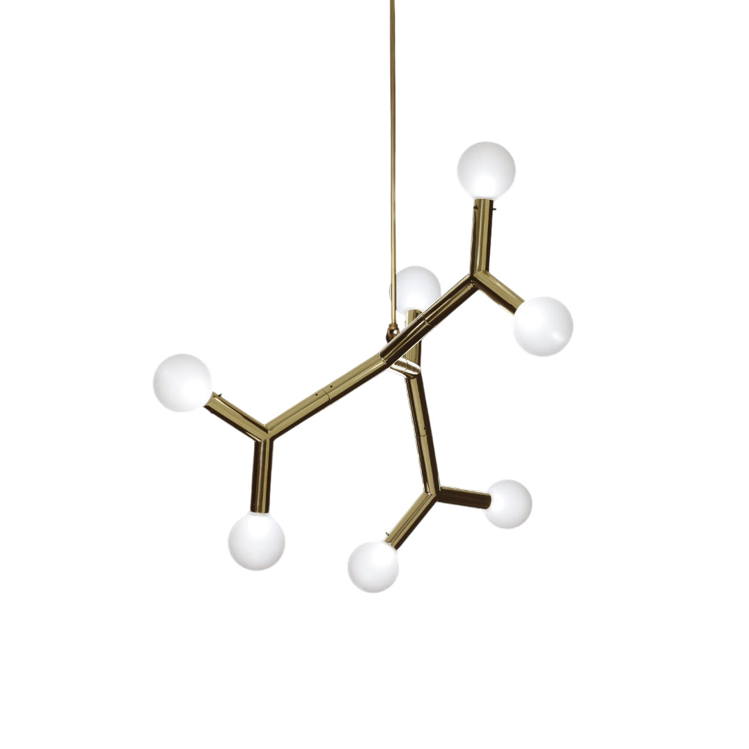 Freyza | Ulfuvyu Ball Brass Brass Glass Chandelier – Dining Room Living Room