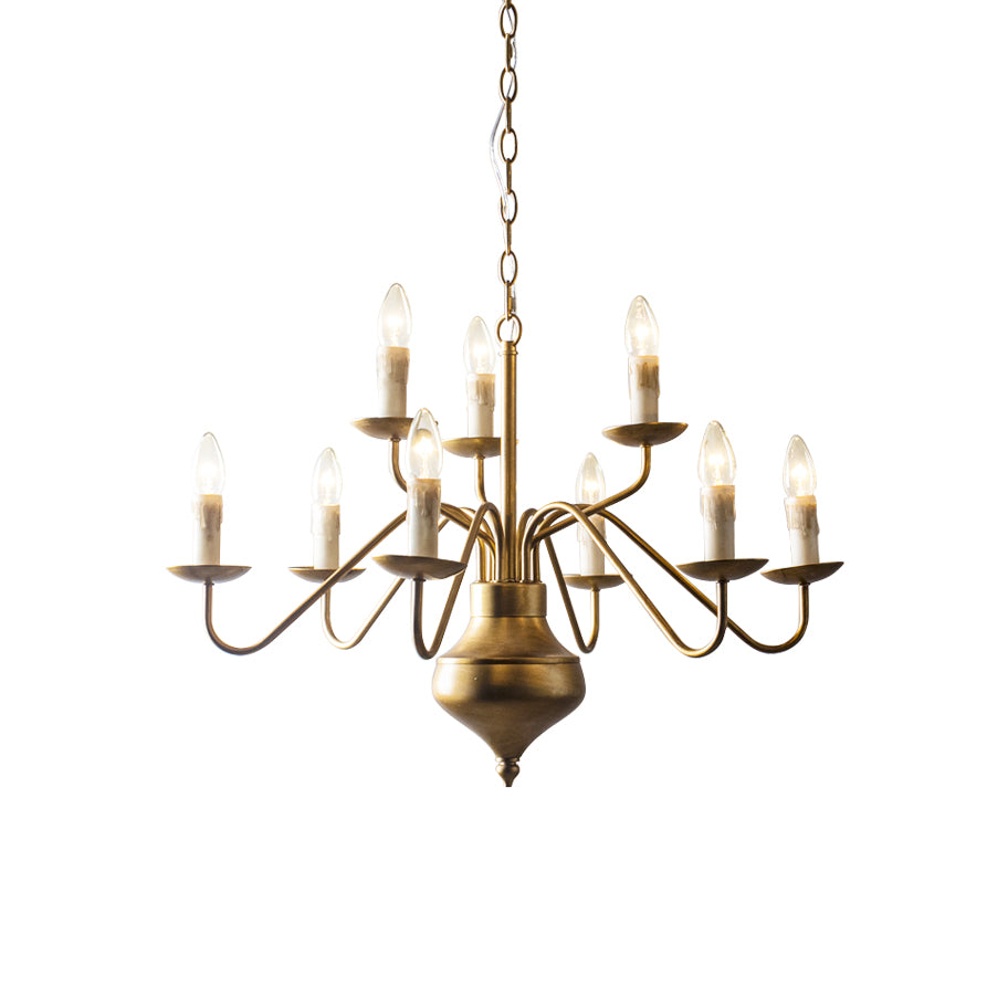 Freyza | Blikuvyu Vintage Industrial Brass Chandelier – Industrial Dining Room Living Room