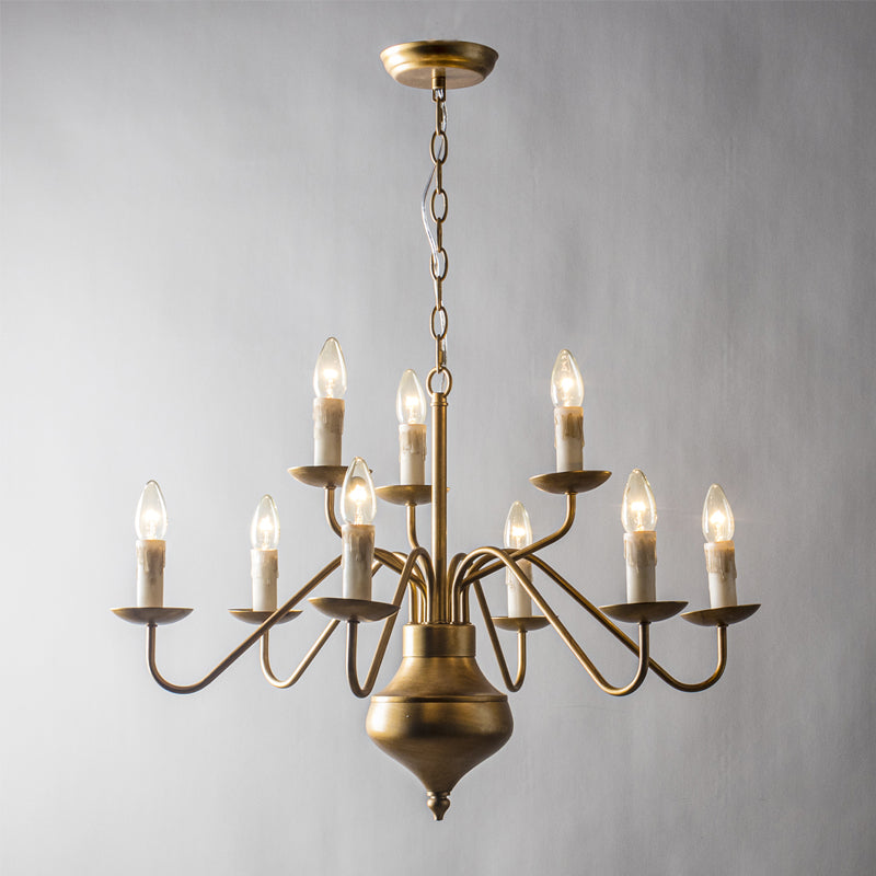 Freyza | Blikuvyu Vintage Industrial Brass Chandelier – Industrial Dining Room Living Room