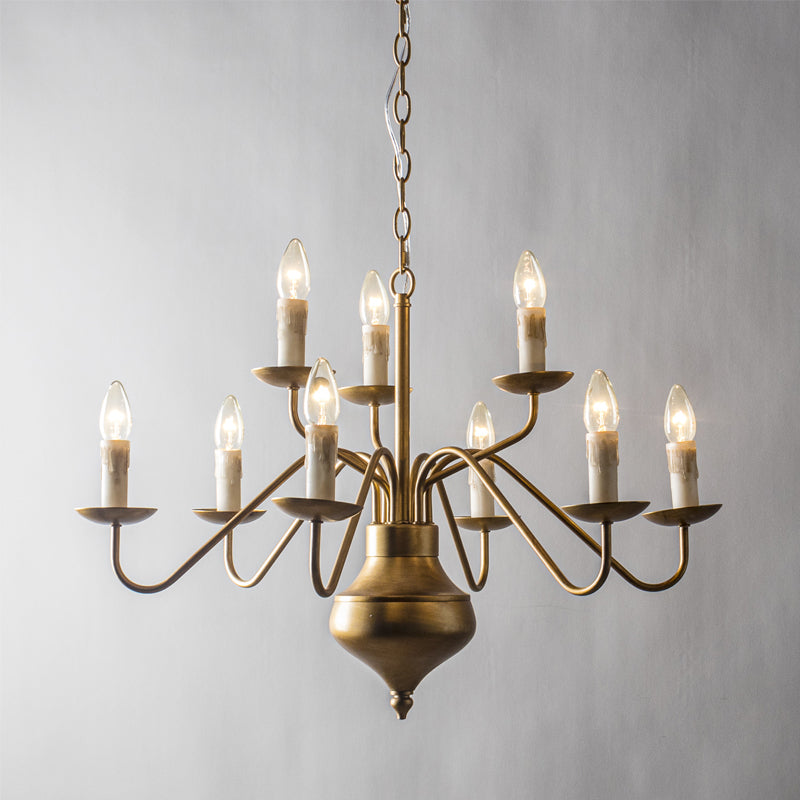 Freyza | Blikuvyu Vintage Industrial Brass Chandelier – Industrial Dining Room Living Room