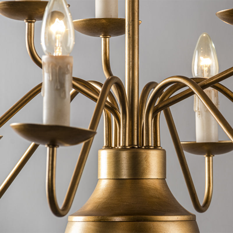 Freyza | Blikuvyu Vintage Industrial Brass Chandelier – Industrial Dining Room Living Room