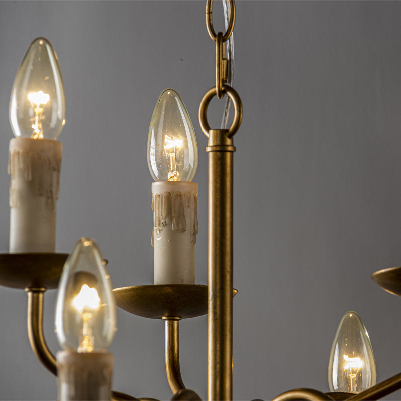 Freyza | Blikuvyu Vintage Industrial Brass Chandelier – Industrial Dining Room Living Room