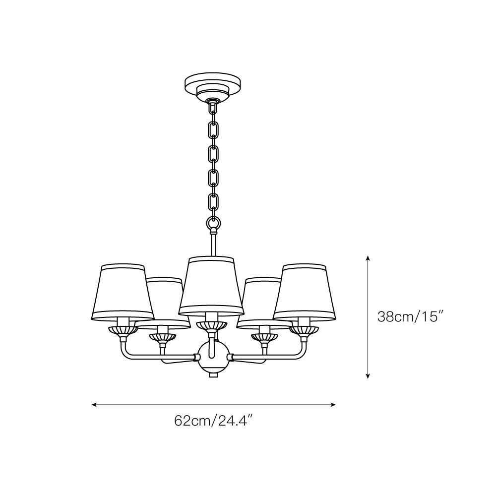 Freyza | Gloruvyh Vintage Industrial Fabric Chandelier – Industrial Dining Room Living Room