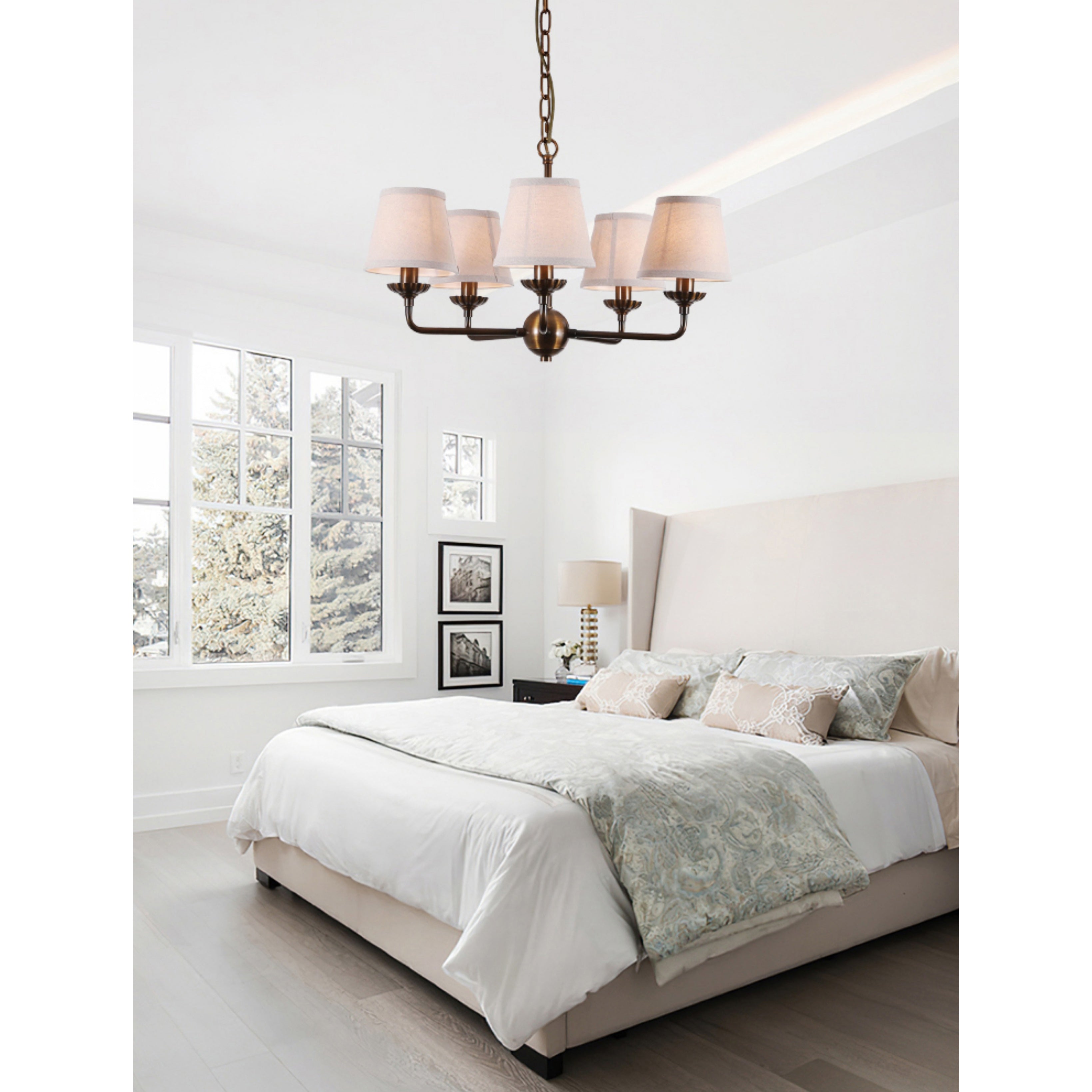 Freyza | Gloruvyh Vintage Industrial Fabric Chandelier – Industrial Dining Room Living Room