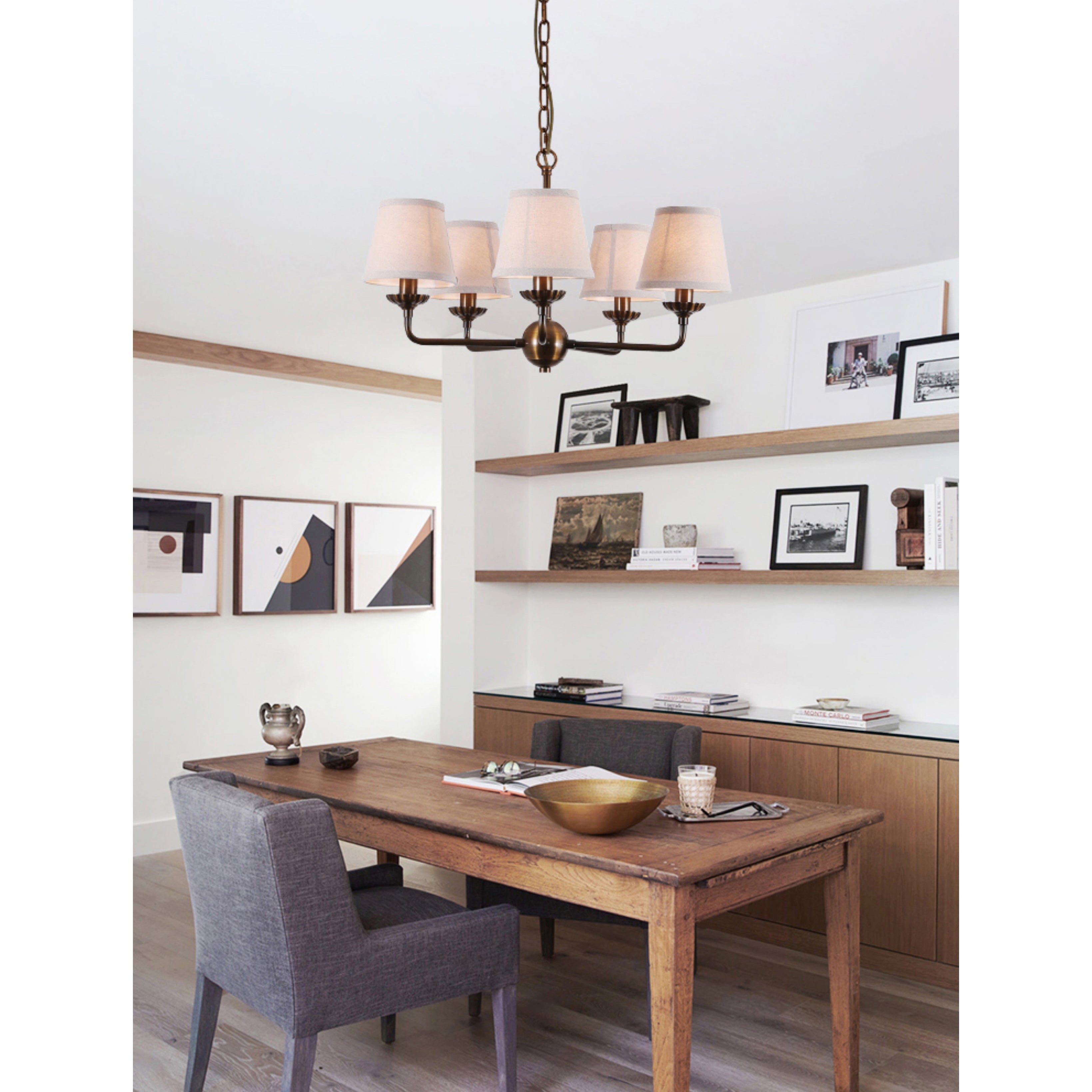 Freyza | Gloruvyh Vintage Industrial Fabric Chandelier – Industrial Dining Room Living Room