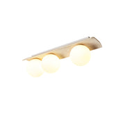 Freyza | Suspension plafond en verre Globe Bianca en travertin – Chambre et salon