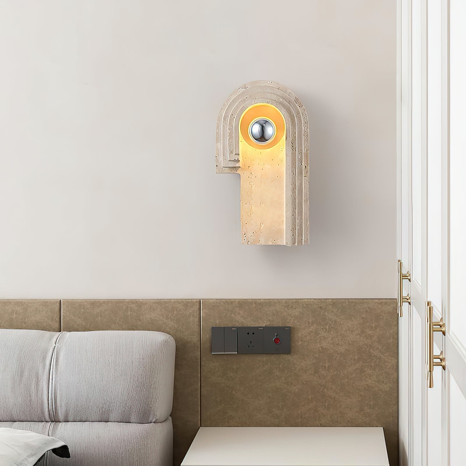 Freyza | Mjolkuvyh Travertine Wall Wall Light – Bedroom Hallway