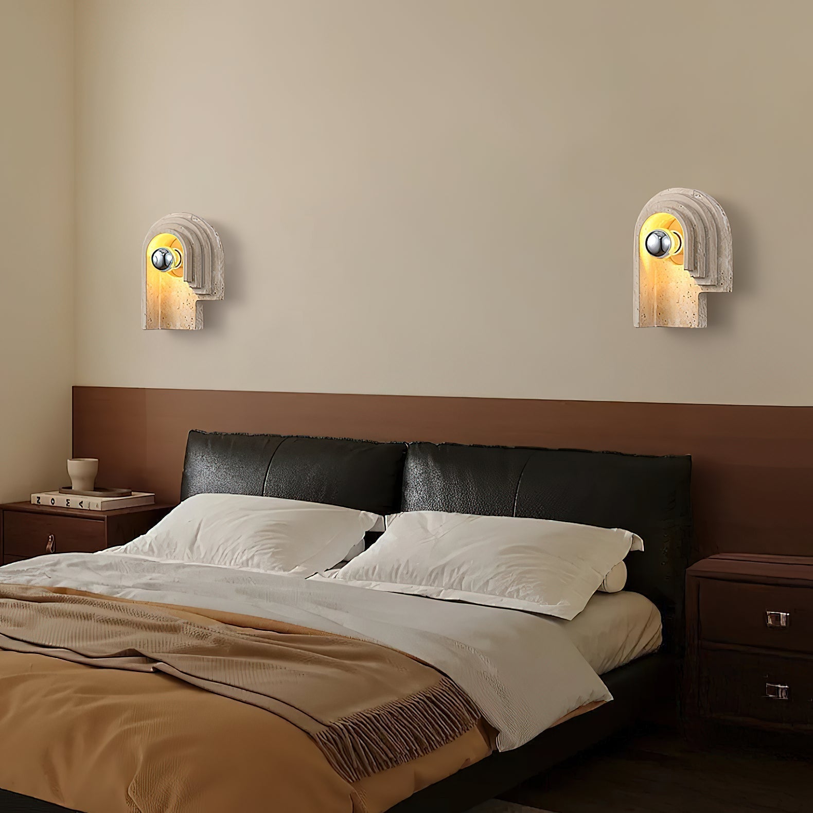 Freyza | Mjolkuvyh Travertine Wall Wall Light – Bedroom Hallway