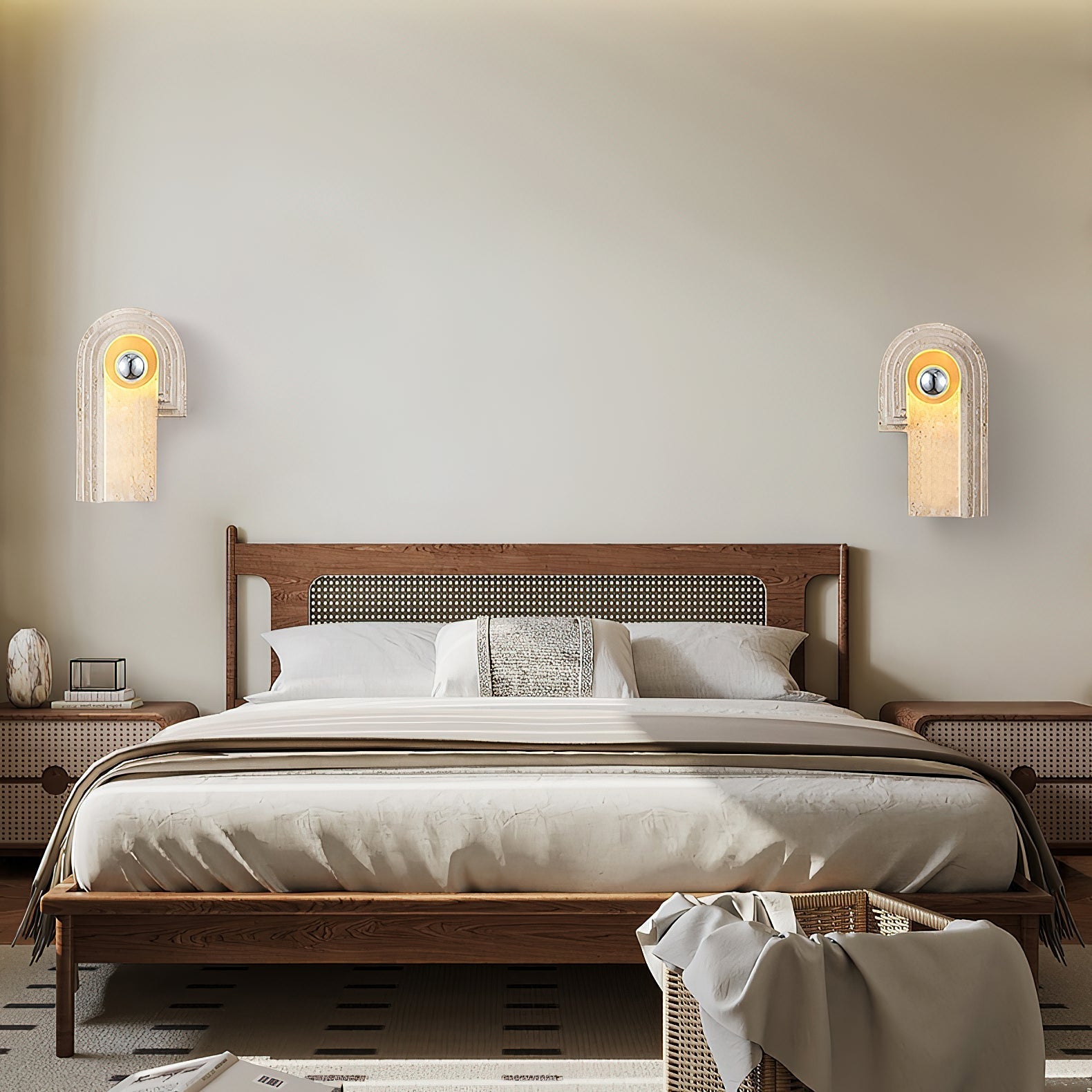 Freyza | Mjolkuvyh Travertine Wall Wall Light – Bedroom Hallway