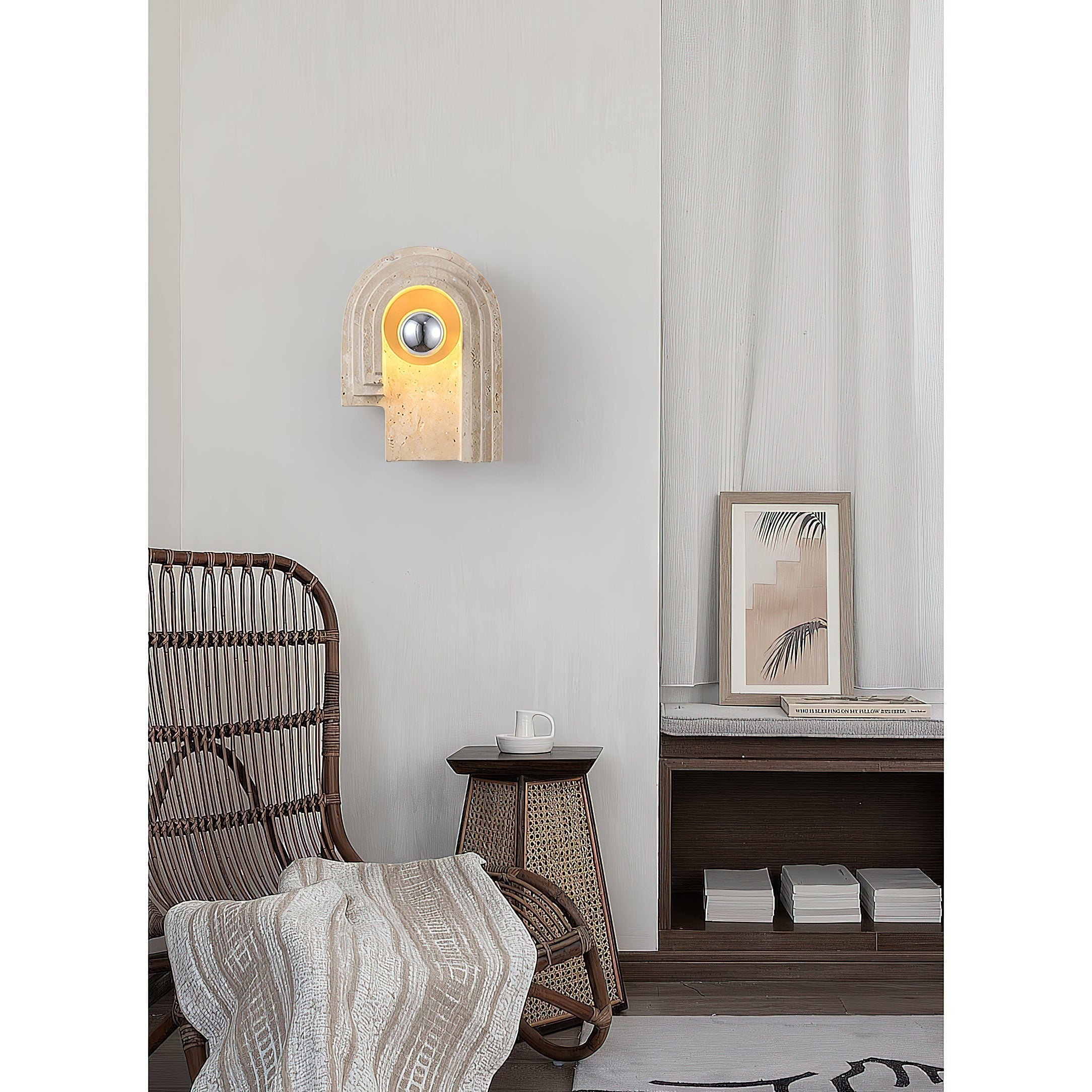 Freyza | Mjolkuvyh Travertine Wall Wall Light – Bedroom Hallway