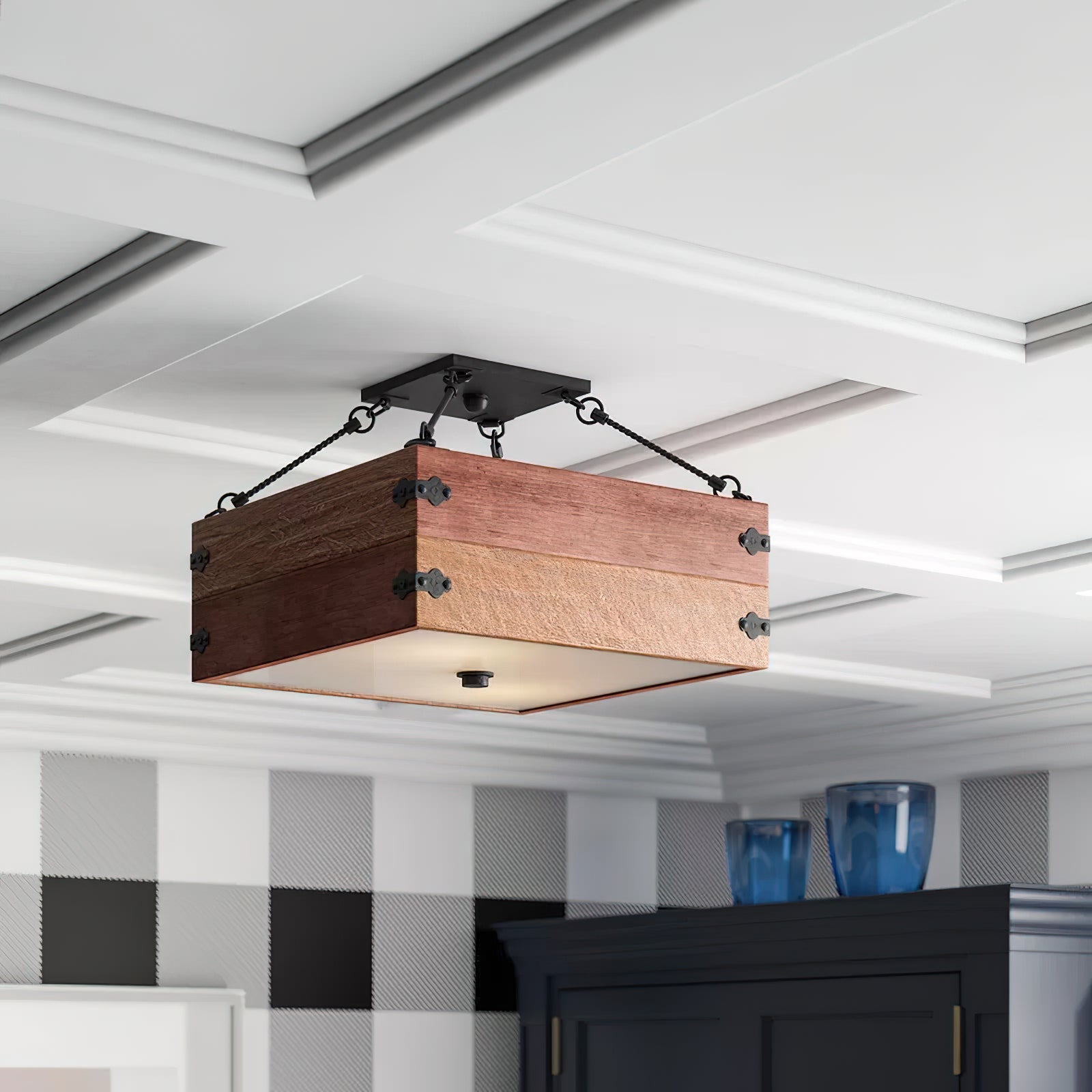 Freyza | Ljomuvyu Vintage Industrial Wood Ceiling Light – Industrial Bedroom Living Room