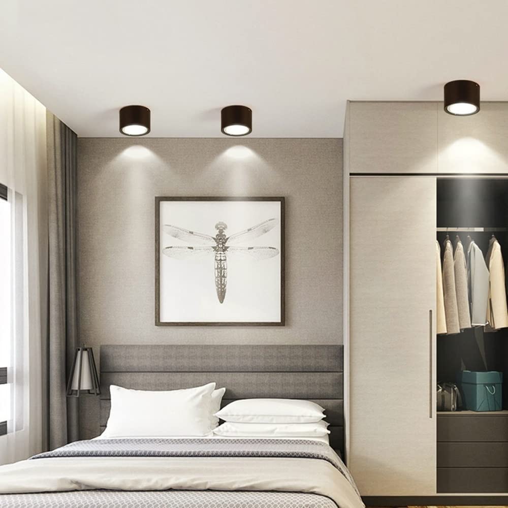 Freyza | Plafonnier encastré en bois noir – Moderne pour chambre, couloir et cuisine