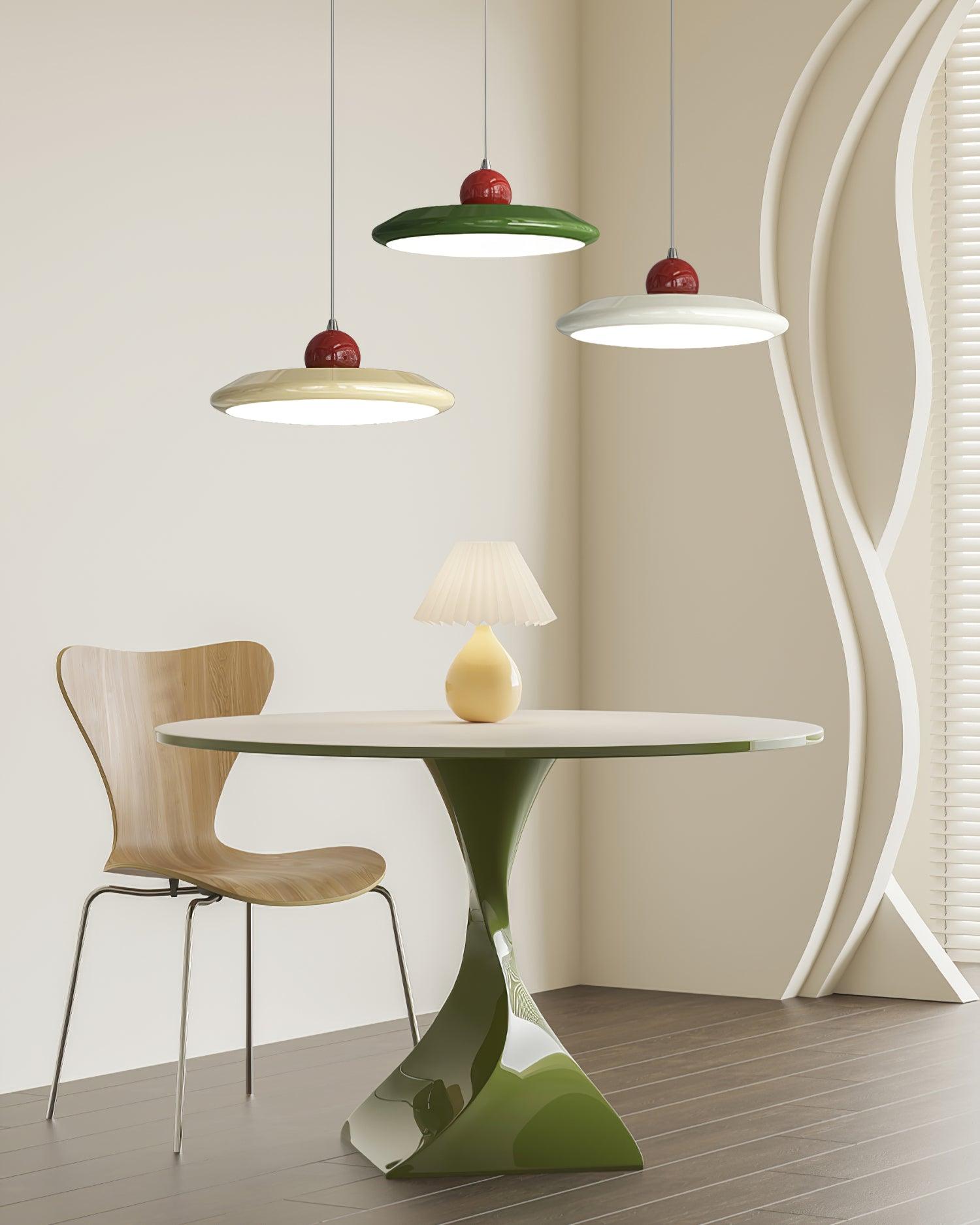 Freyza | Suspension blanche en forme de disque – Lampe suspendue blanche pour cuisine et salle à manger
