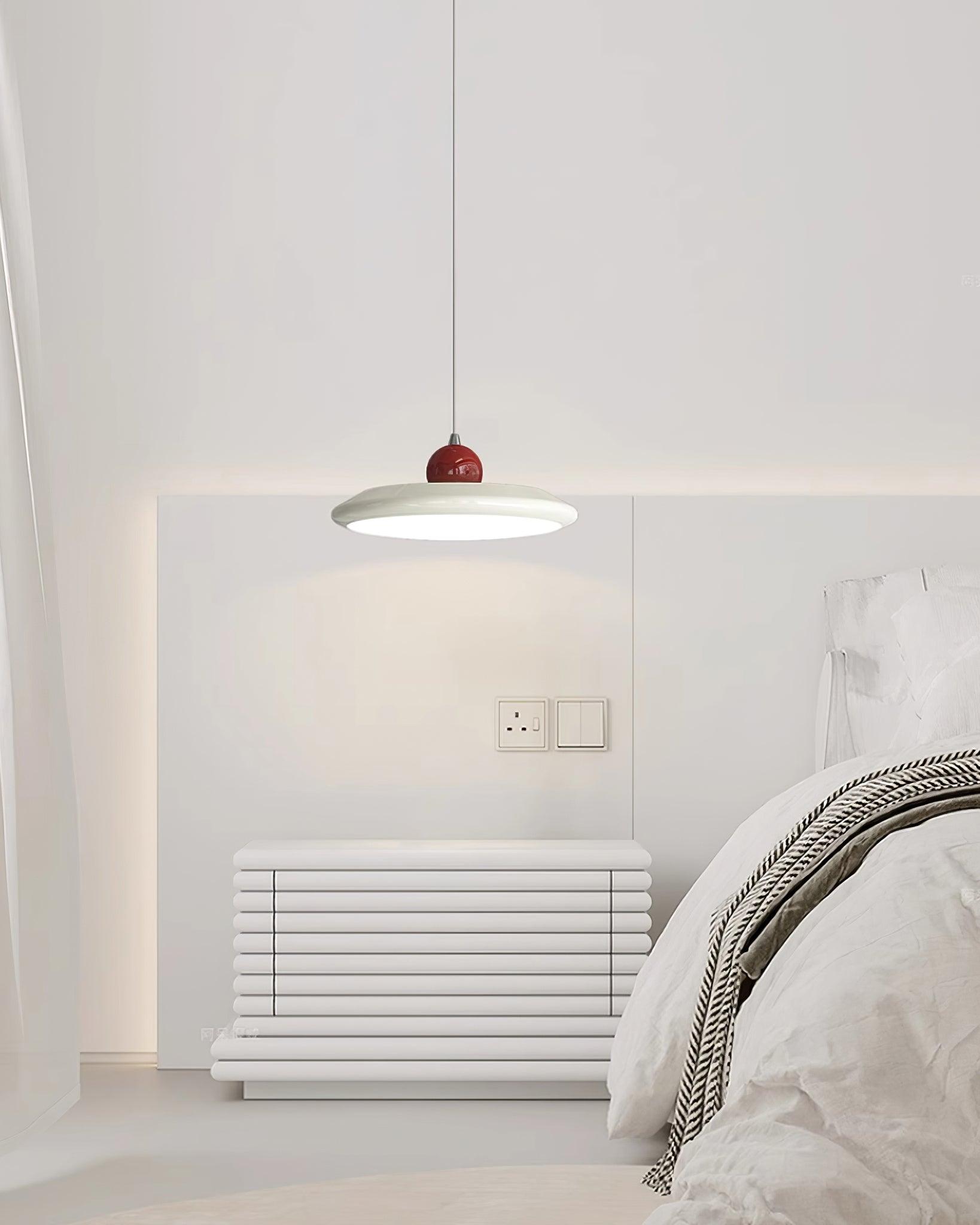 Freyza | Suspension blanche en forme de disque – Lampe suspendue blanche pour cuisine et salle à manger