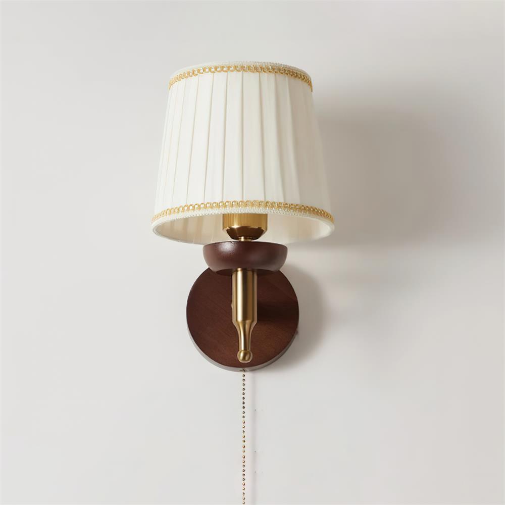 Freyza | Wall Fabric Shade Gold Fabric Wall Light – Modern Bedroom Hallway