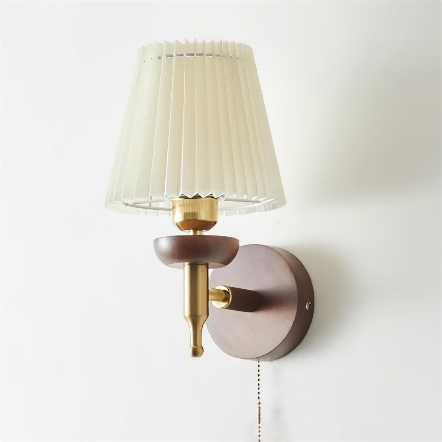 Freyza | Wall Fabric Shade Gold Fabric Wall Light – Modern Bedroom Hallway