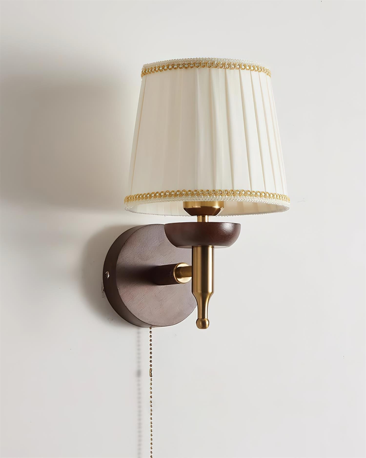 Freyza | Wall Fabric Shade Gold Fabric Wall Light – Modern Bedroom Hallway