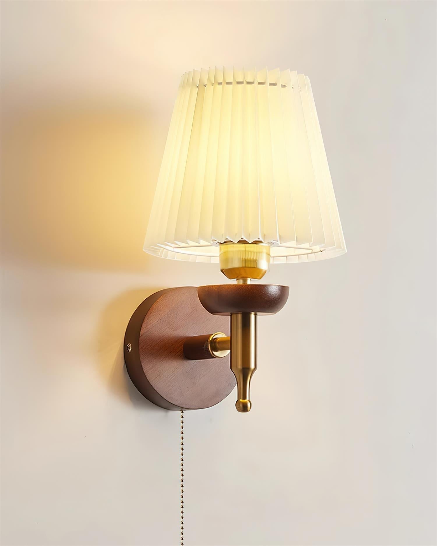 Freyza | Wall Fabric Shade Gold Fabric Wall Light – Modern Bedroom Hallway
