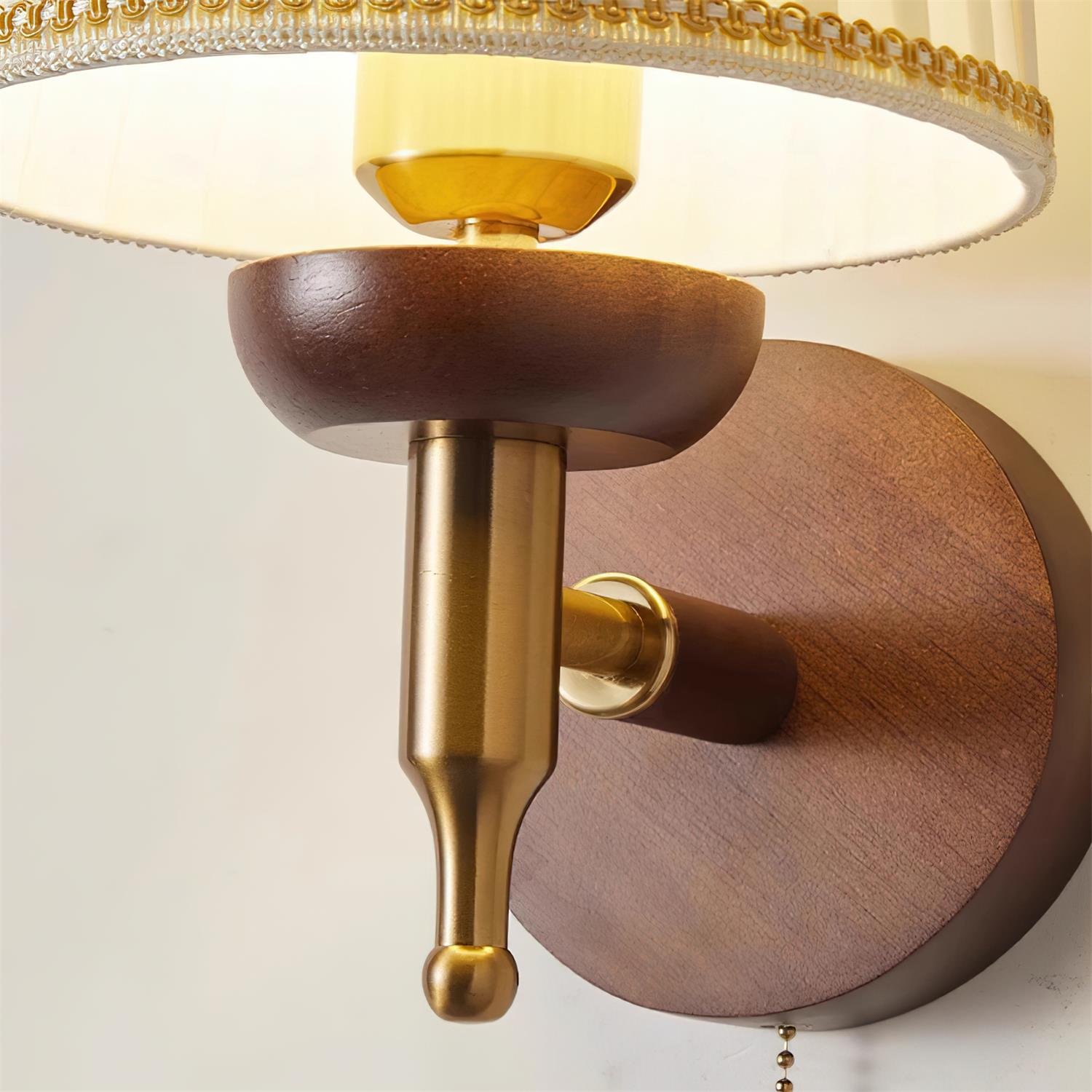 Freyza | Wall Fabric Shade Gold Fabric Wall Light – Modern Bedroom Hallway
