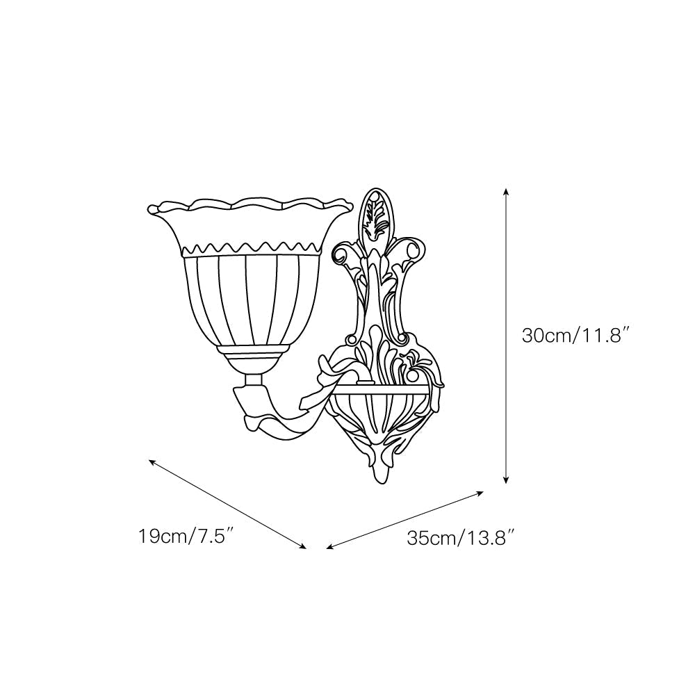 Freyza | Sifuvyd Luxury Flower Brass Glass Wall Light – Bedroom Hallway