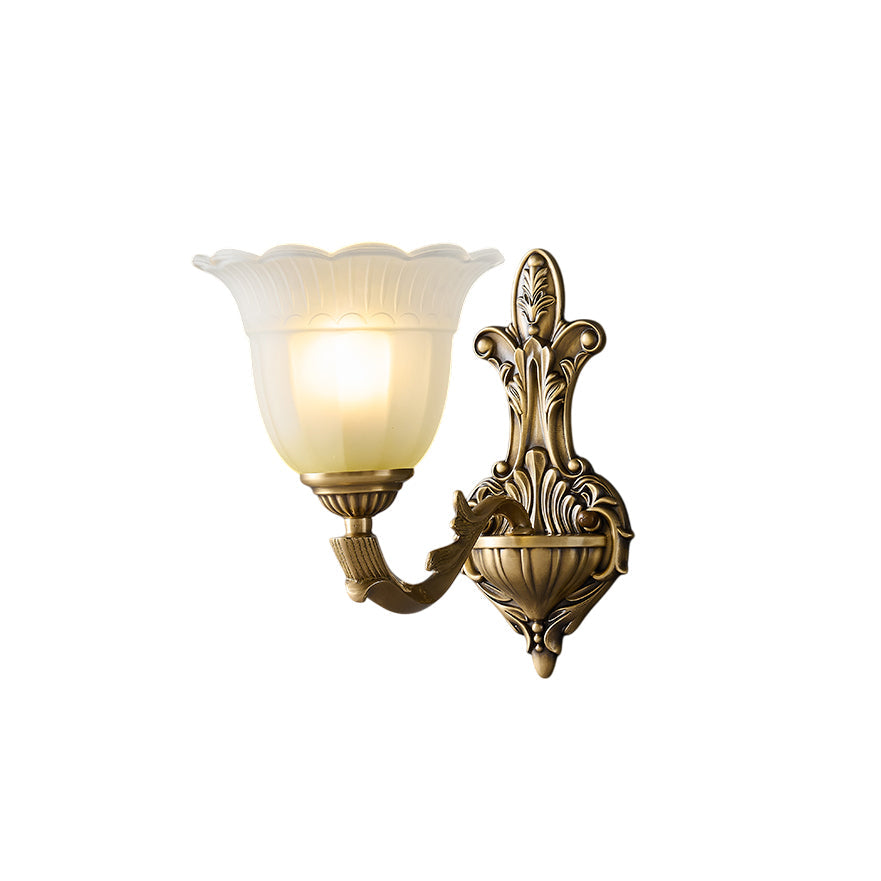 Freyza | Sifuvyd Luxury Flower Brass Glass Wall Light – Bedroom Hallway