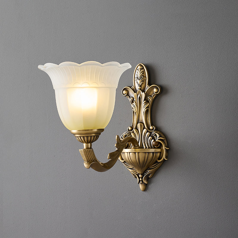 Freyza | Sifuvyd Luxury Flower Brass Glass Wall Light – Bedroom Hallway