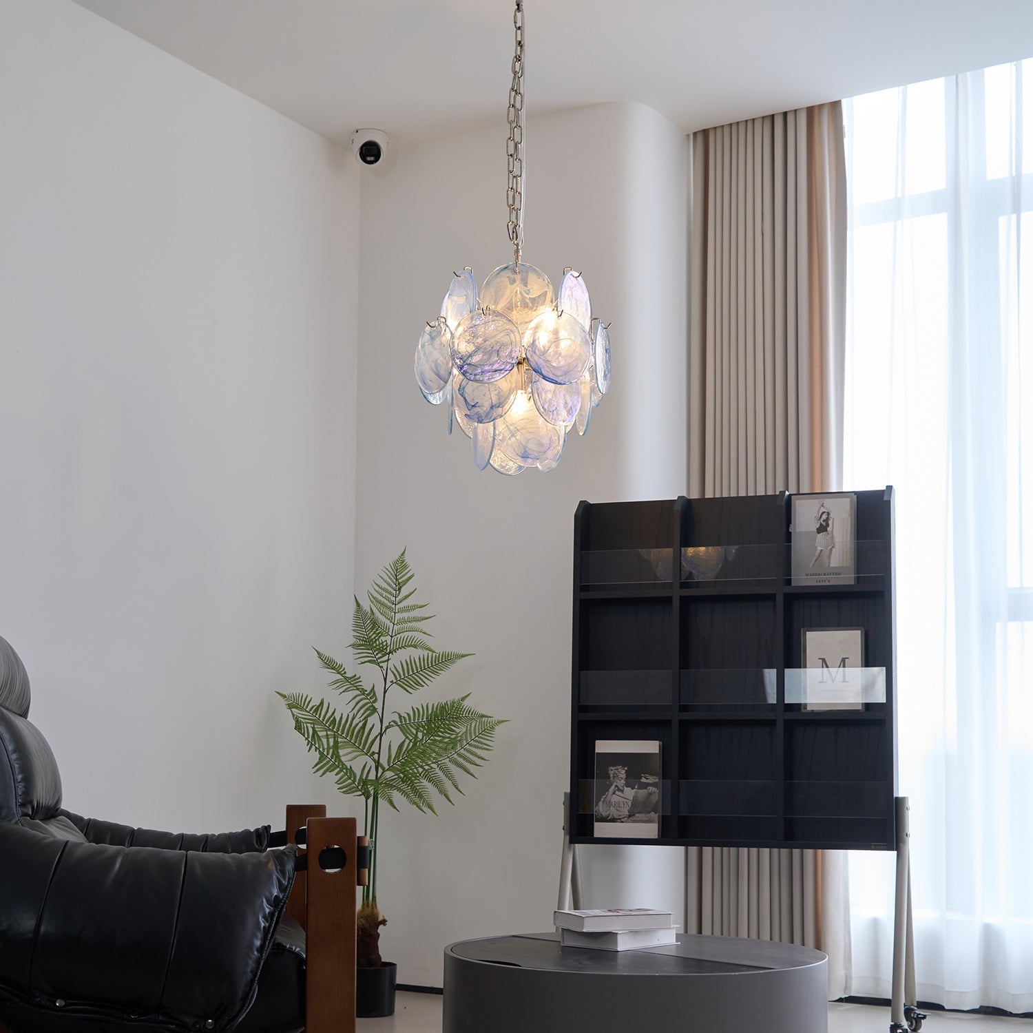 Freyza | BlWaegnuvyj Disc Glass Glass Chandelier – Dining Room Living Room