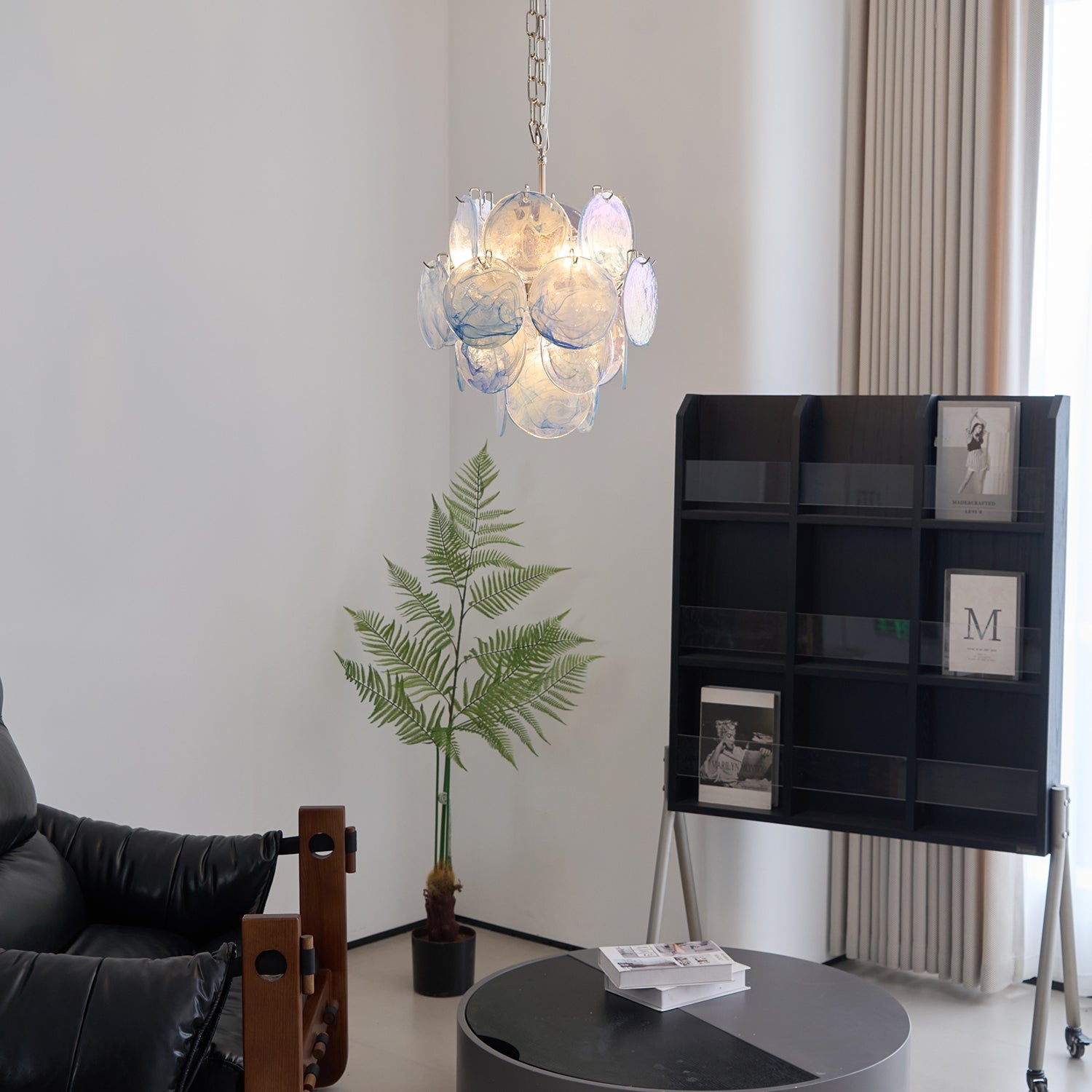 Freyza | BlWaegnuvyj Disc Glass Glass Chandelier – Dining Room Living Room