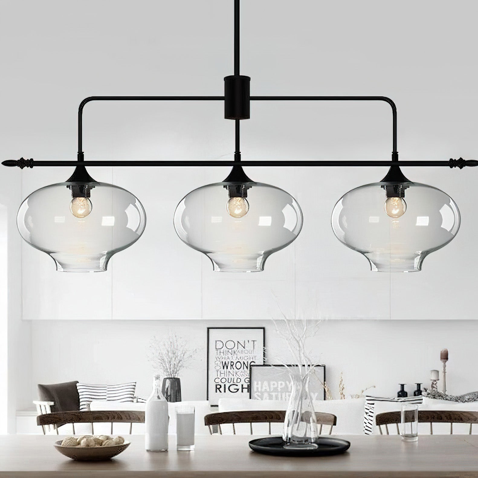 Freyza | Himinuvyj Glas-Pendelleuchte – Küche, Esszimmer