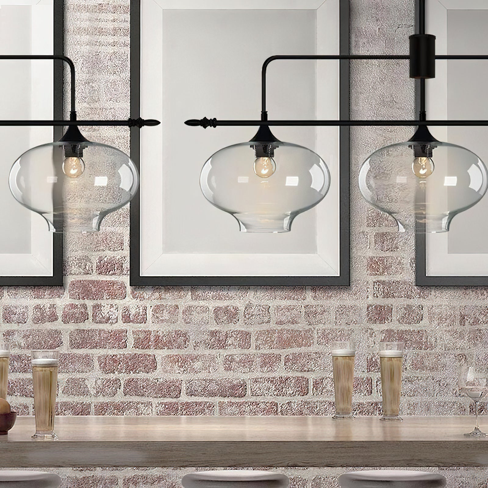 Freyza | Himinuvyj Glas-Pendelleuchte – Küche, Esszimmer