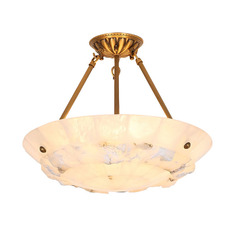 Freyza | Suspension en forme de bol en albâtre – Luminaire pour cuisine et salle à manger