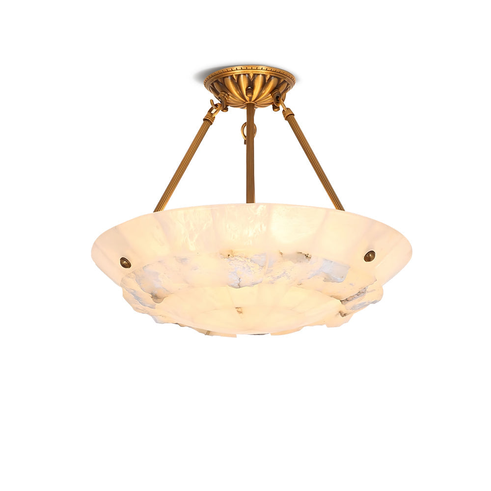 Freyza | Suspension en forme de bol en albâtre – Luminaire pour cuisine et salle à manger
