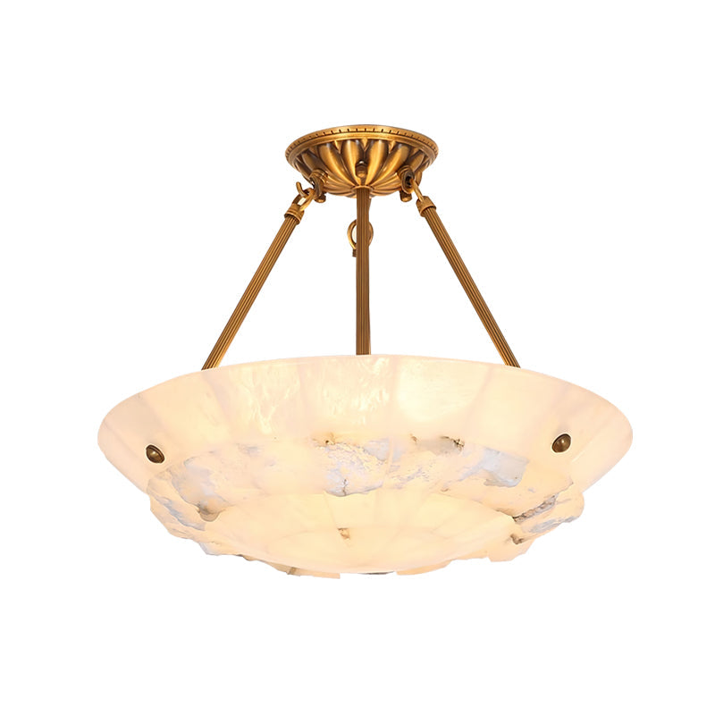 Freyza | Suspension en forme de bol en albâtre – Luminaire pour cuisine et salle à manger