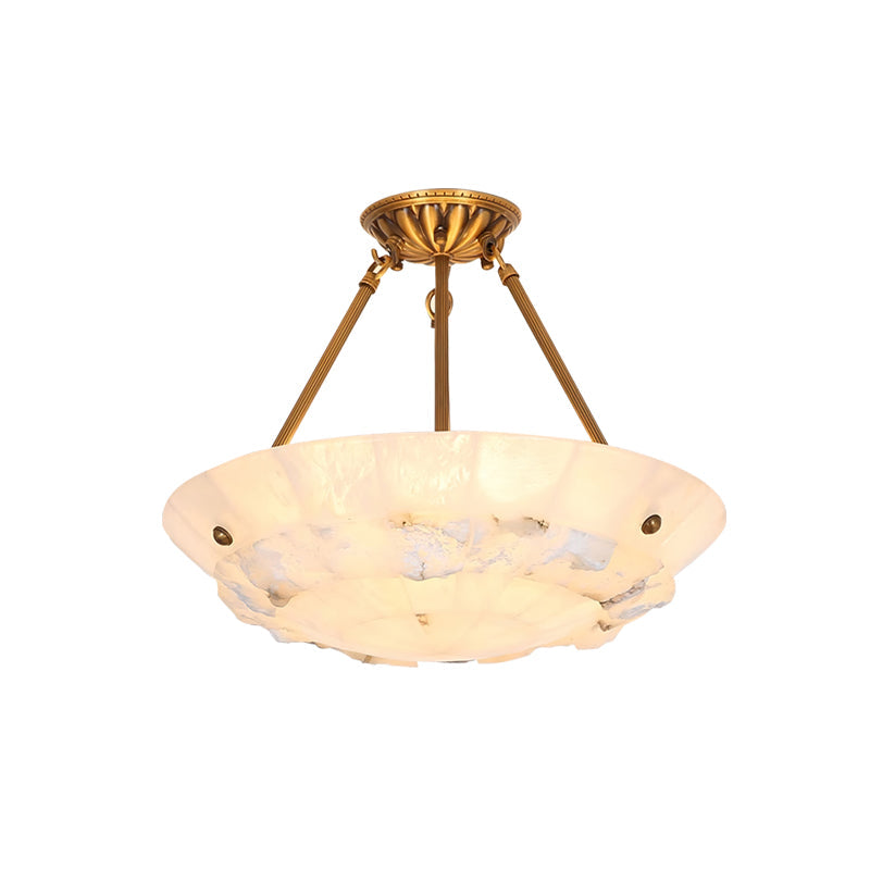 Freyza | Suspension en forme de bol en albâtre – Luminaire pour cuisine et salle à manger