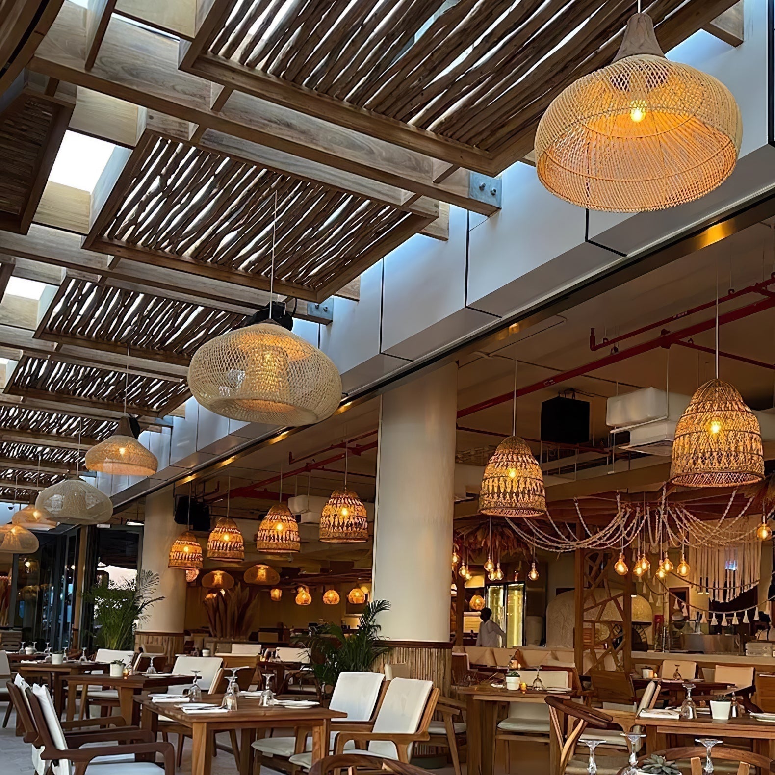 Freyza | Suspension en rotin – Cuisine et salle à manger