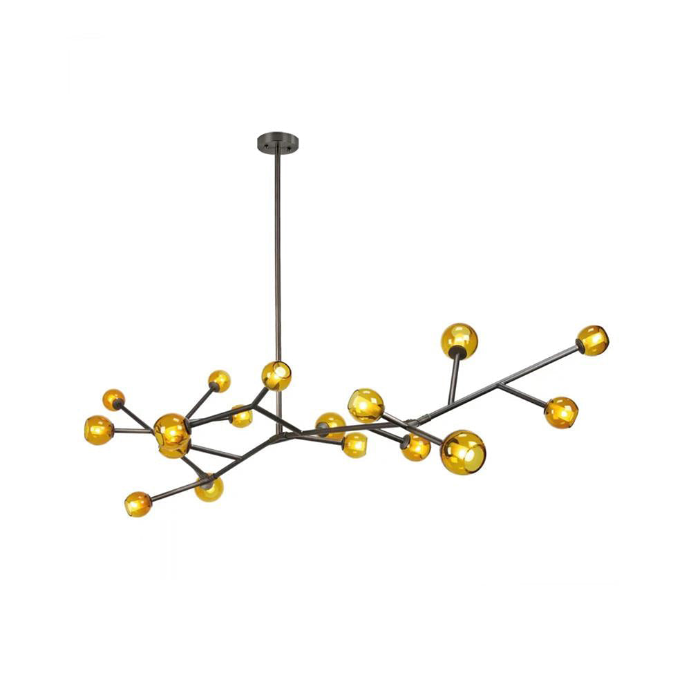 Freyza | Kinetic Brass Glass Brass Glass Chandelier – Dining Room Living Room