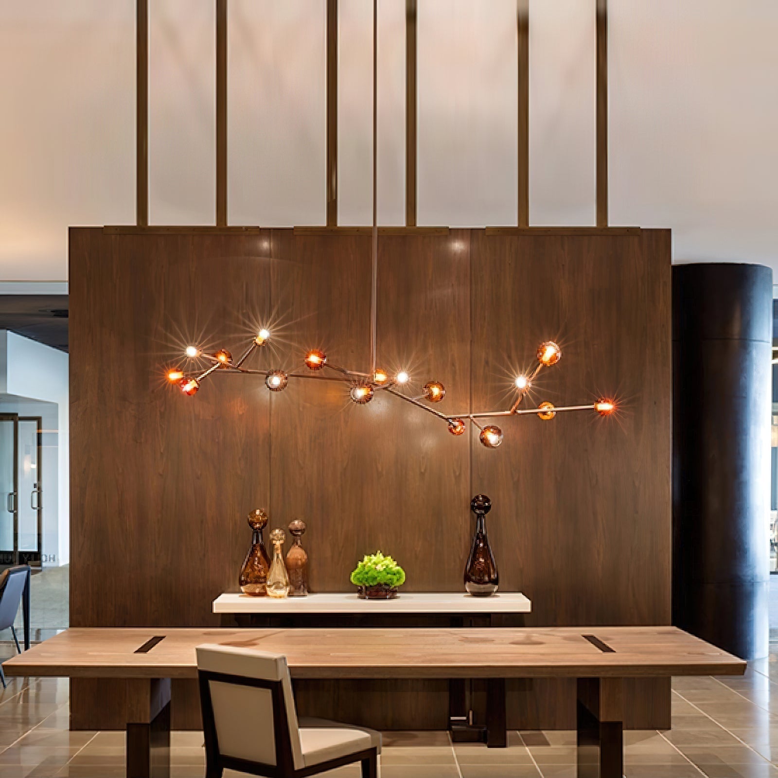 Freyza | Kinetic Brass Glass Brass Glass Chandelier – Dining Room Living Room