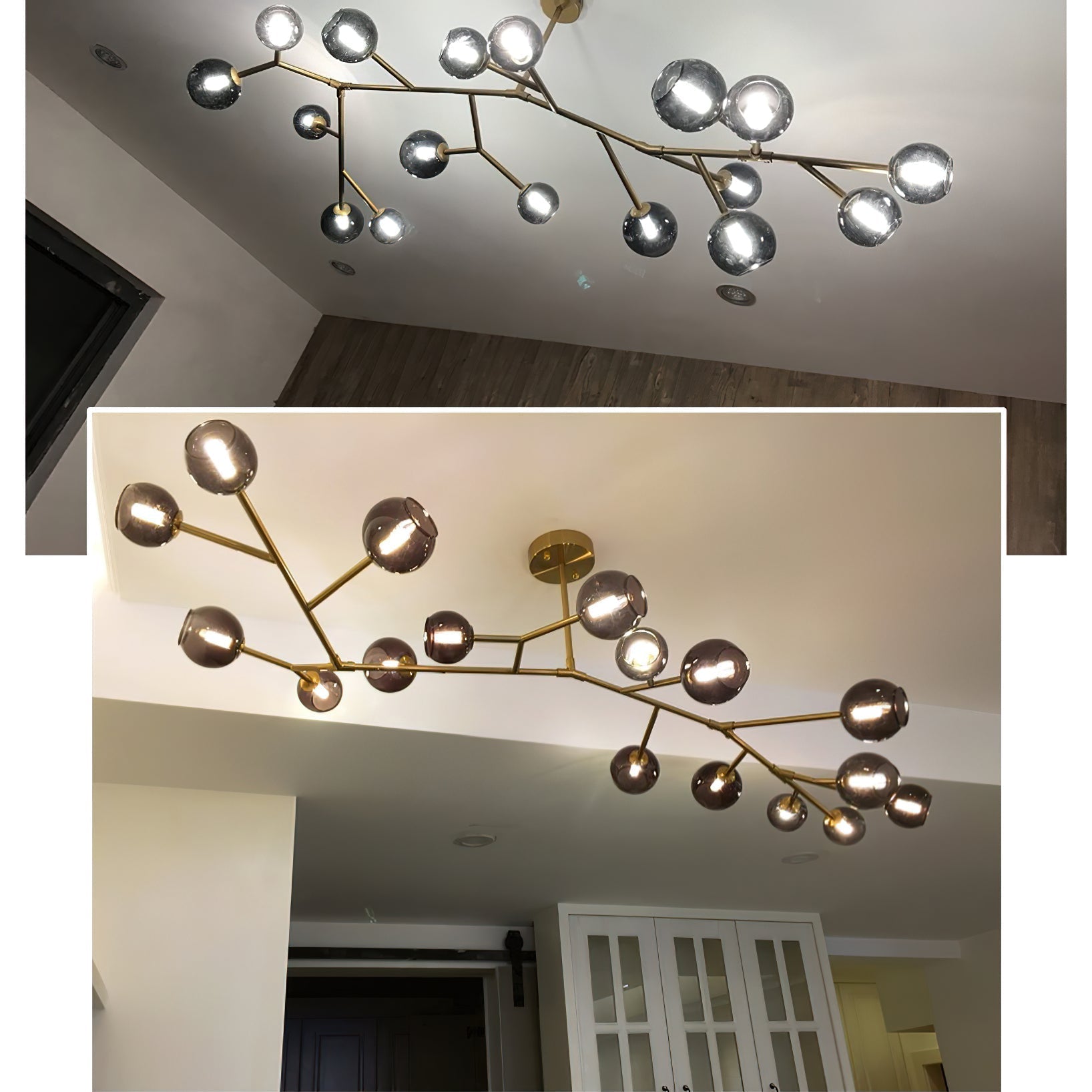 Freyza | Kinetic Brass Glass Brass Glass Chandelier – Dining Room Living Room