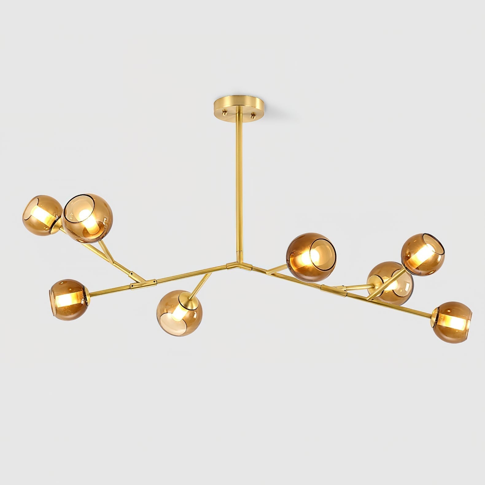 Freyza | Kinetic Brass Glass Brass Glass Chandelier – Dining Room Living Room
