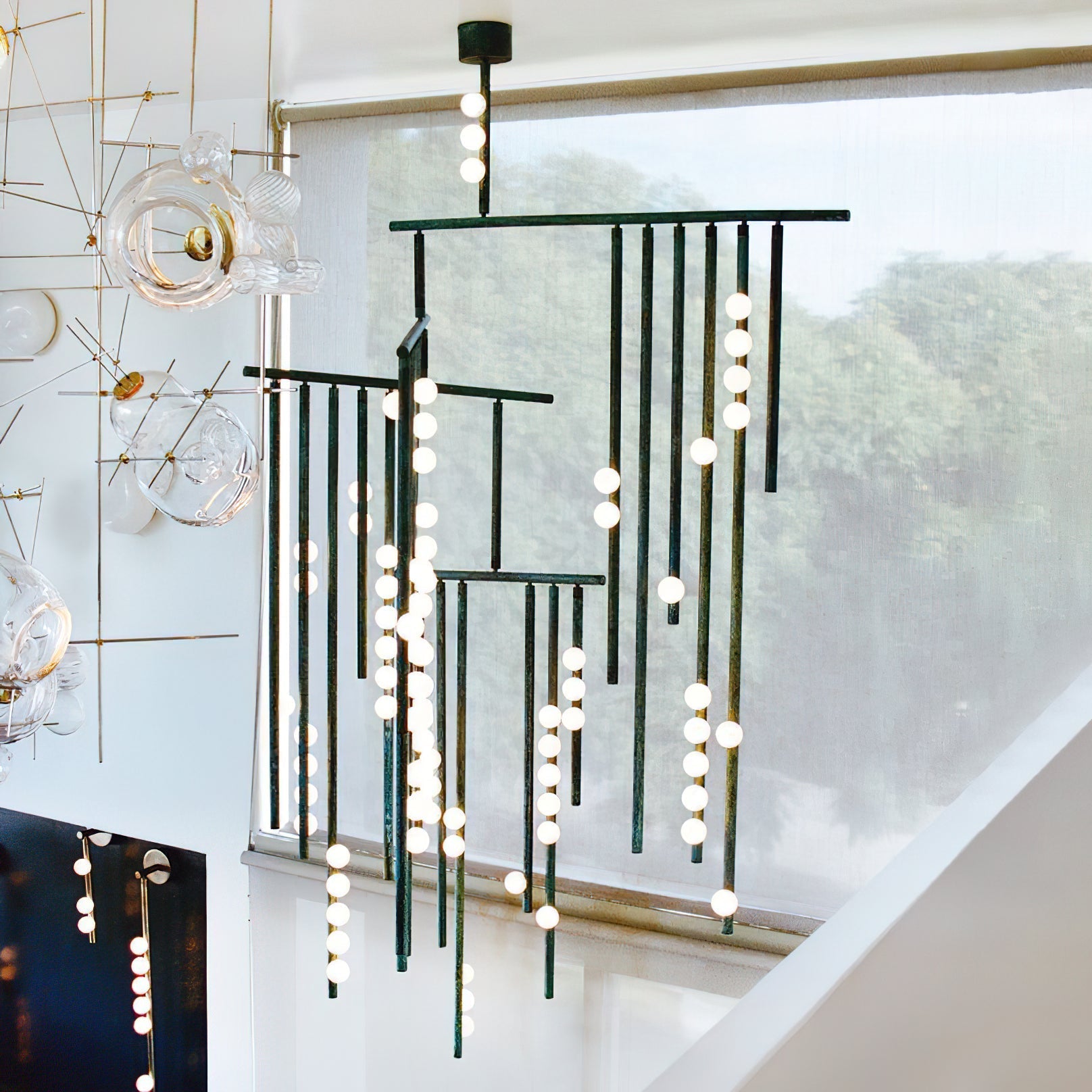 Freyza | Orbis Drop System Glass Antique Chandelier – Dining Room Living Room