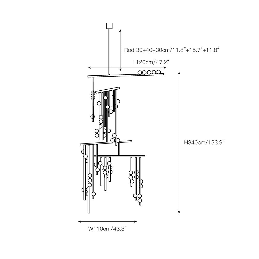 Freyza | Orbis Drop System Glass Antique Chandelier – Dining Room Living Room