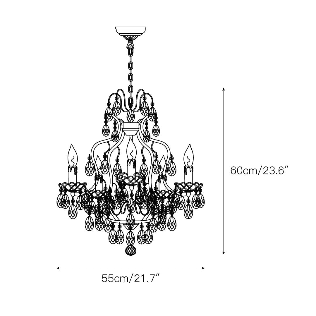 Freyza | Cevinyra Lustre postmoderne de luxe en laiton et cristal – Salle à manger et salon modernes