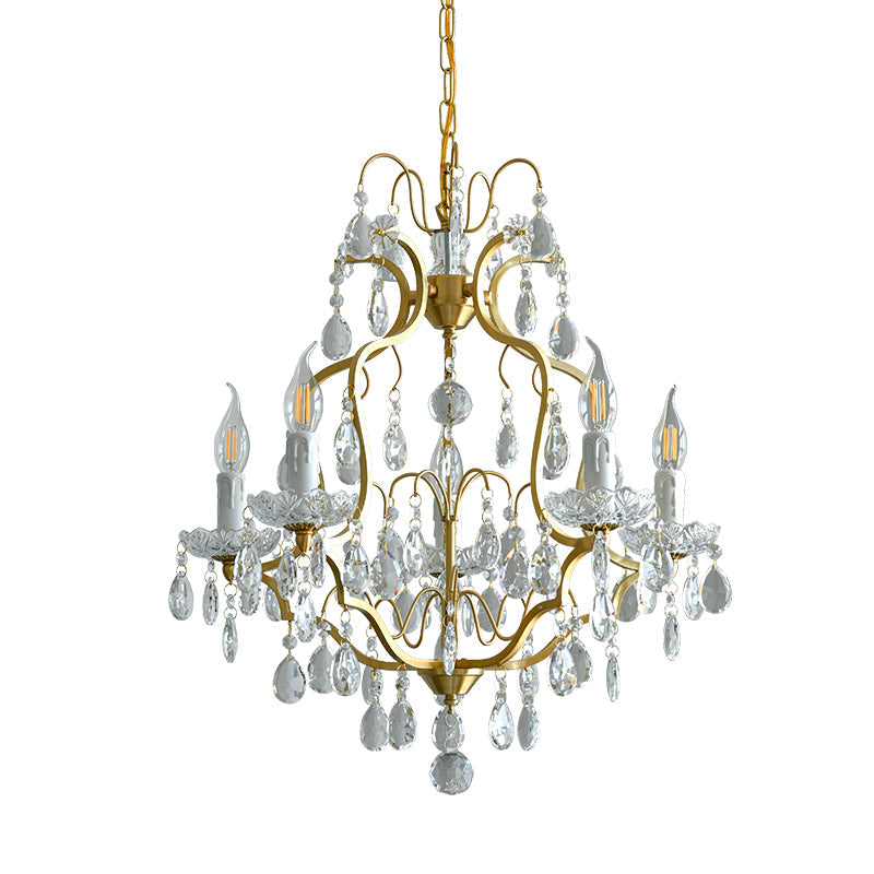 Freyza | Cevinyra Lustre postmoderne de luxe en laiton et cristal – Salle à manger et salon modernes