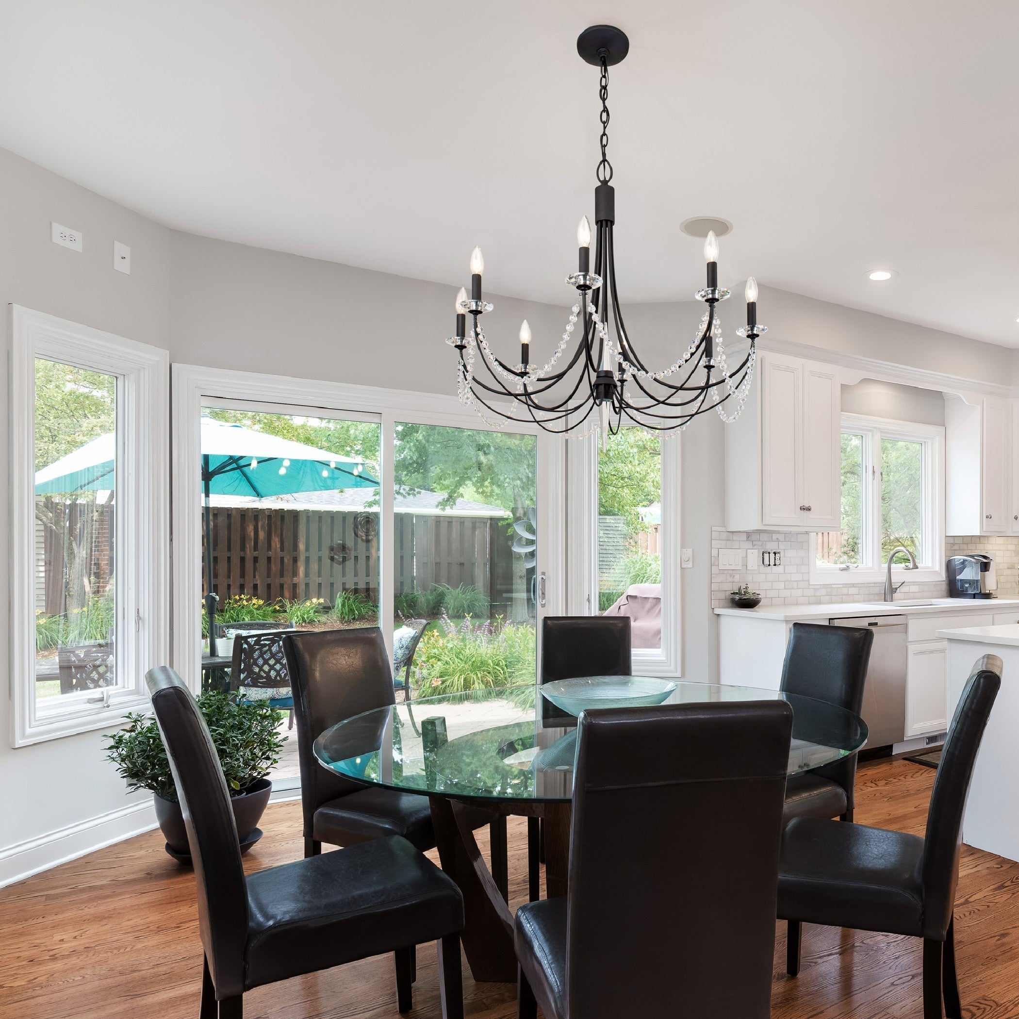 Freyza | Purelux Postmodern Luxury Brass Crystal Chandelier – Modern Dining Room Living Room