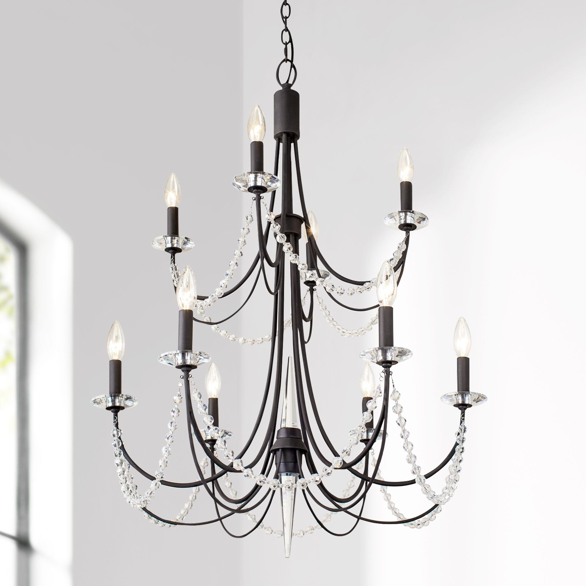 Freyza | Purelux Postmodern Luxury Brass Crystal Chandelier – Modern Dining Room Living Room