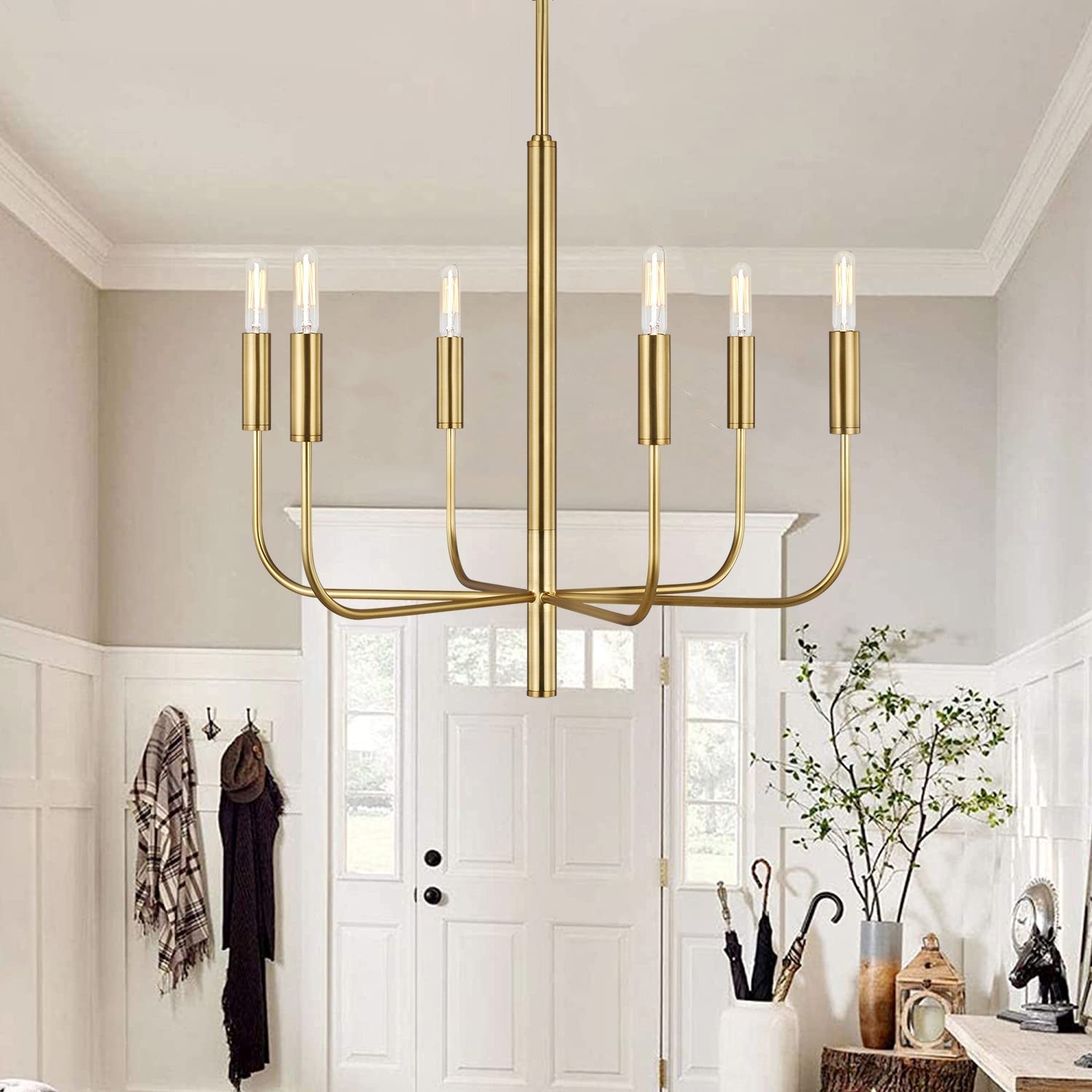 Freyza | Olcarel Vintage Industrial Brass Chandelier – Industrial Dining Room Living Room