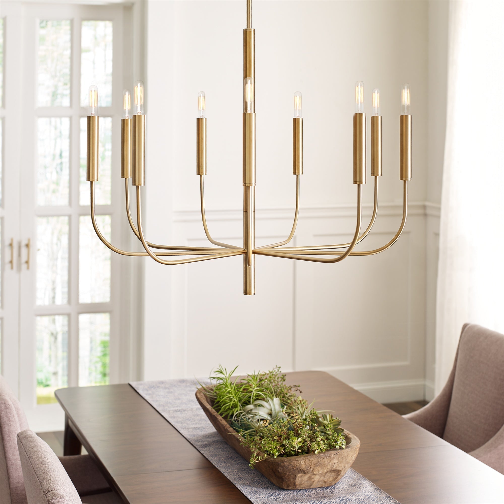 Freyza | Olcarel Vintage Industrial Brass Chandelier – Industrial Dining Room Living Room