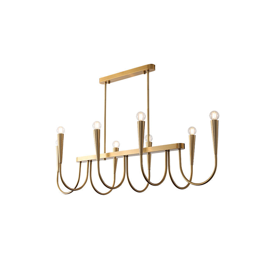 Freyza | Fluide Linear Brass Brass Chandelier – Dining Room Living Room